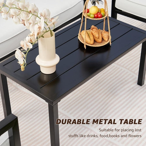 Ensemble de mobilier de jardin 4 pièces, ensembles de conversation de patio modernes,