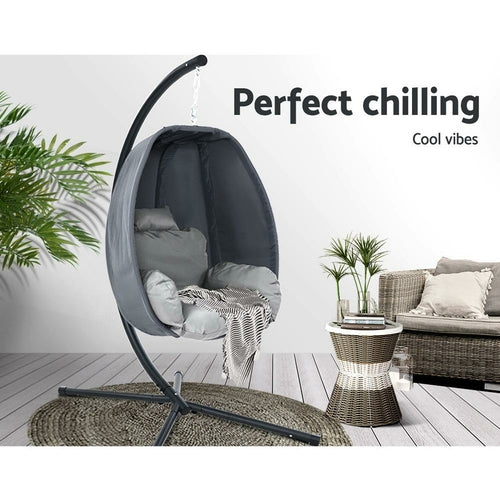 Gardeon Outdoor Egg Swing Chair Patio Furniture Pod Stand Canopy