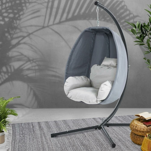 Gardeon Outdoor Egg Swing Chair Patio Furniture Pod Stand Canopy