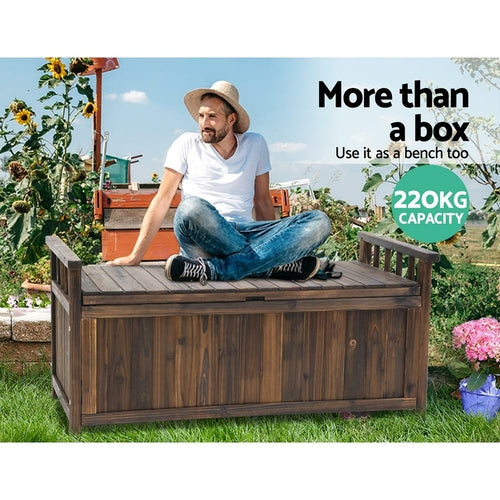 Gardeon Outdoor Storage Bench Box Wooden Garden Toy Tool Shed Patio