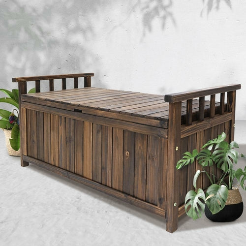 Gardeon Outdoor Storage Bench Box Wooden Garden Toy Tool Shed Patio